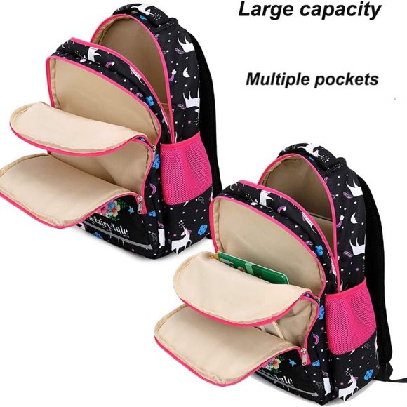 New Girls Backpack Kids Elementary Bookbag Girly School Bag with Insulated Lunch